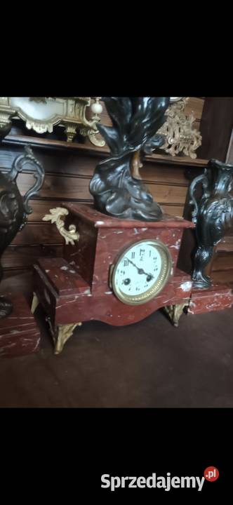 Kominkowy zegar francuski z dwoma dostawkami Rzeszów