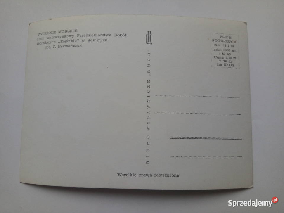 Pocztówka Ustronie Morskie 1970r PRLu NOWA śląskie Dąbrowa Górnicza