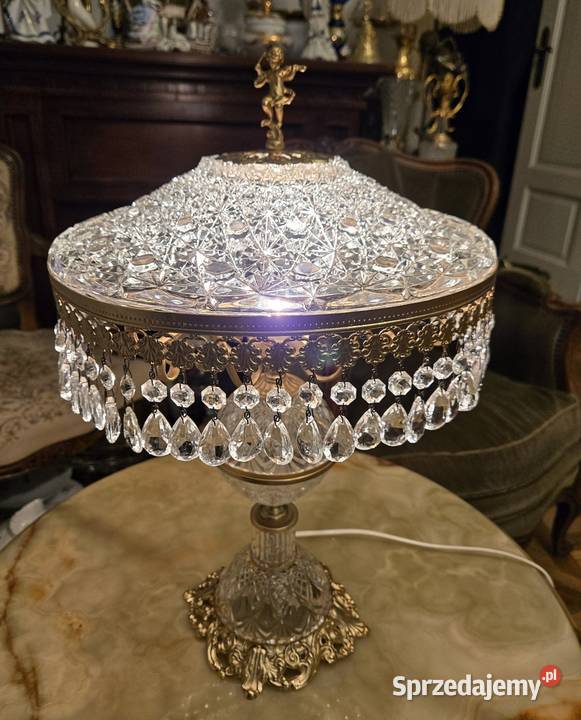 Lampa Salonowa szklana Lampka nocna kryształowa Kalisz