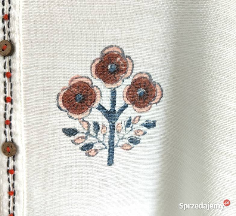 Biały komplet indyjski M 38 kwiaty boho bohemian Szczecin sprzedam