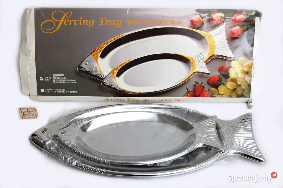 Taca patera półmisek ryba na rybę ryby stal 2 Patery