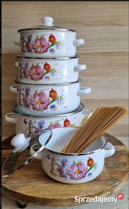 89 Garnki emaliowane London Zabrze sprzedam