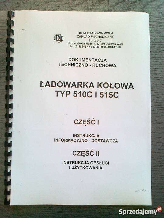 Instrukcja obsługi DTR ładowarka Stalowa Wola