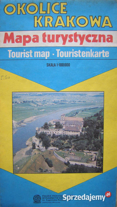 Krakowa Mapa turystyczna 1985 Limanowa
