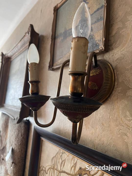 stare kinkiety bordowo złote vintage Bytom