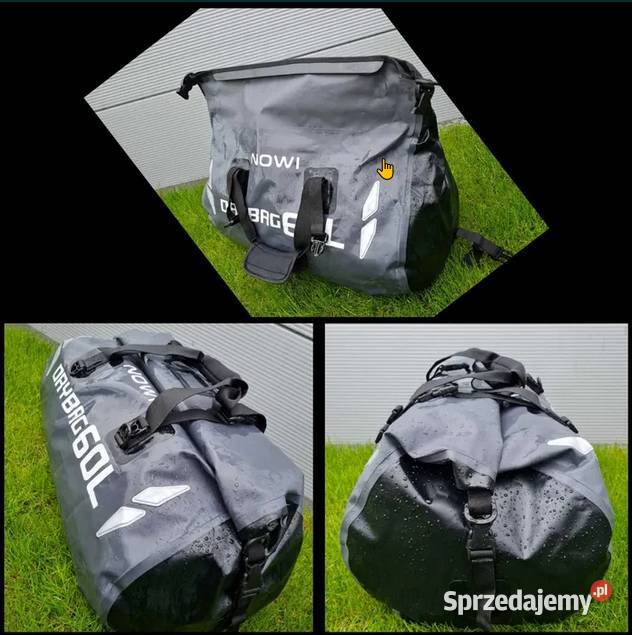 Torba wodoodporna 60L na motocykl paski mocujące Szczecin