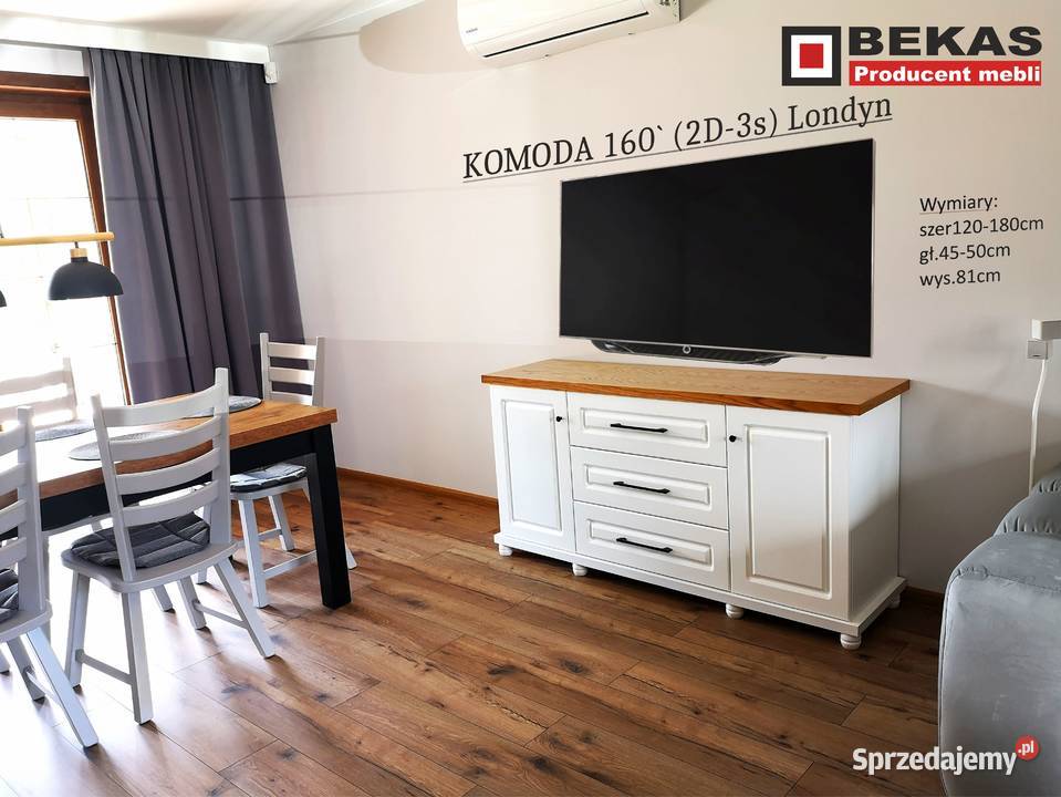 Komoda 120 1S3FloT Śliczna Prowansalska Biały Toruń