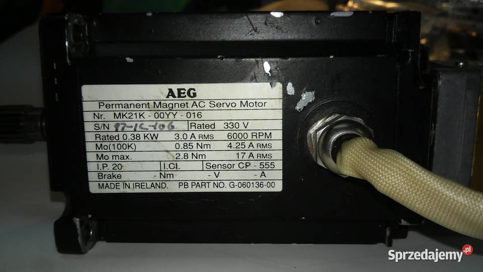 AC serwo motor 038kW 6000rpm 085 Nm Łomża
