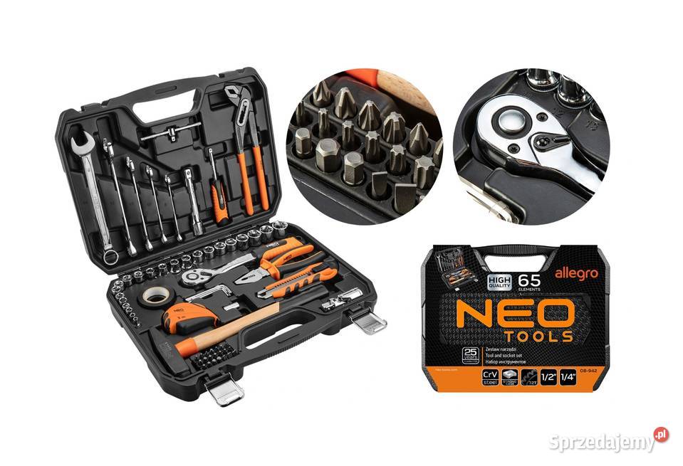 Zestaw narzędzi Neo Tools 65 elementów gwarancja 25 lat nowy