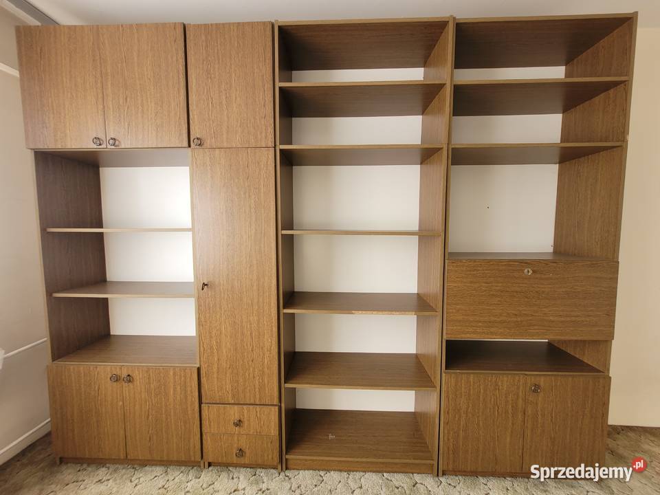 Zestaw brązowych mebli mebloscianka szafy barek mazowieckie Płock