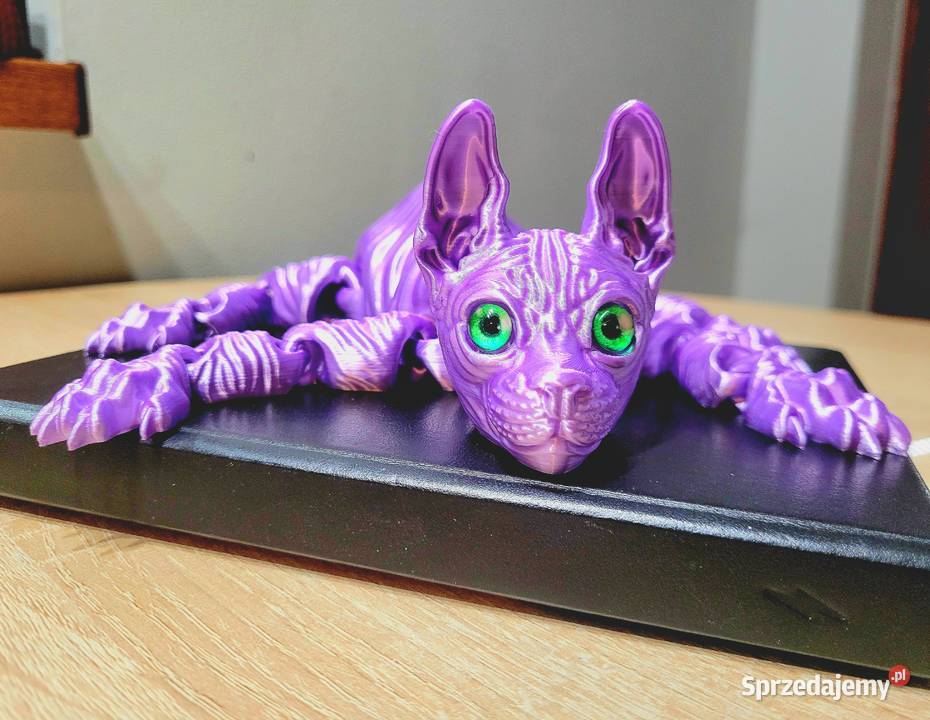 Ruchoma przegubowa figurka Kot sfinks fioletowy Krzyszkowice