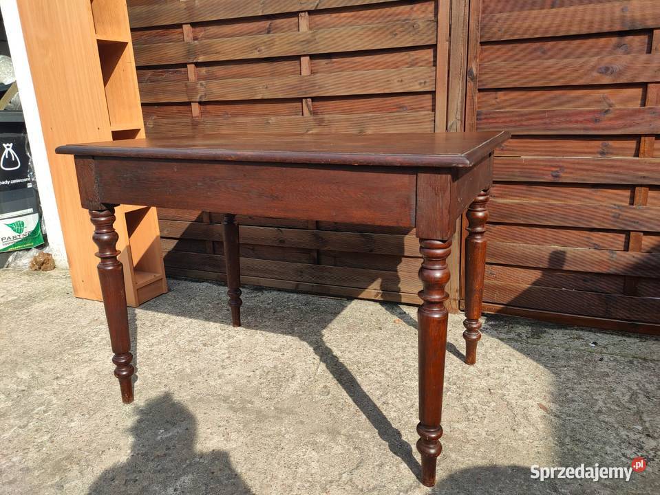 Stół drewniany toczone nogi antyk vintage Warszawa
