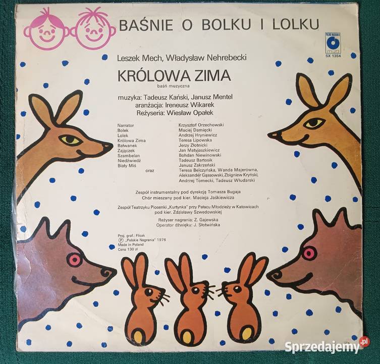 Baśnie o Bolku i Lolku Królowa zima Winyl 1976 Zbylitowska Góra