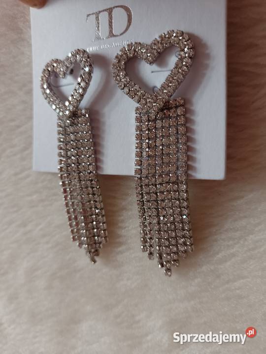 Długie Bogato zdobione kolczyki ślubne z Kraków