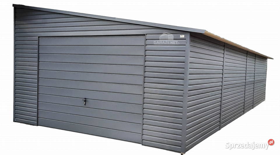 GARAŻ BLASZANY 5m x 8m SPAD W PRAWO BRAMA Łapanów sprzedam