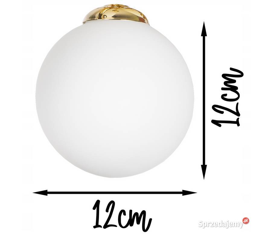ZŁOTA LAMPA KINKIET ŚCIENNY SZKLANA KULA LOFT Oświetlenie podlaskie Choroszcz
