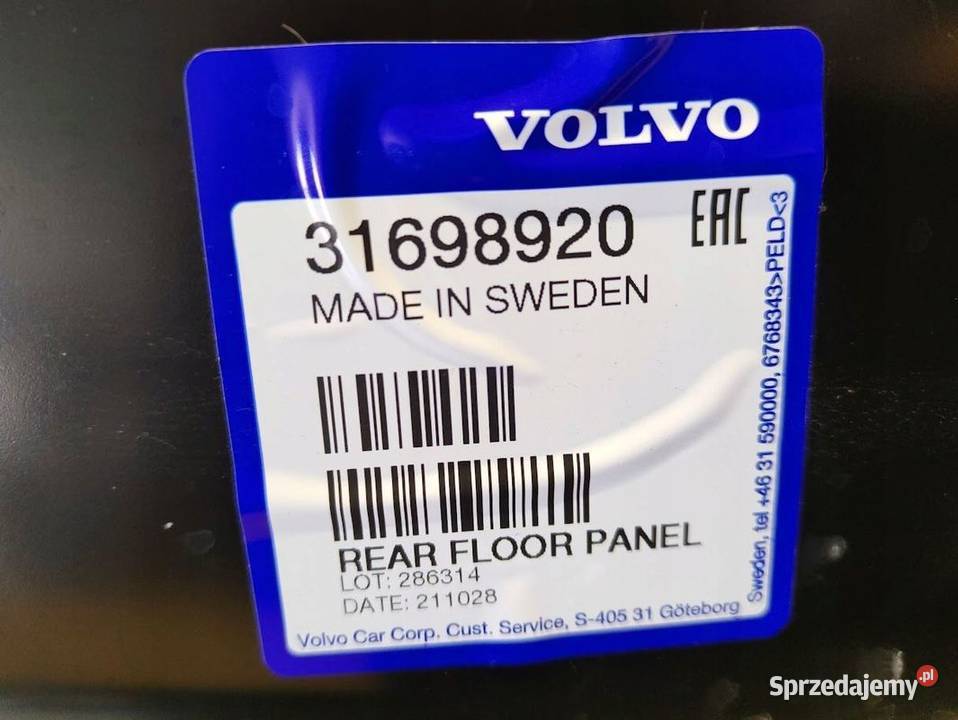 Gniazdo Koła Zapasowego Podłoga Bagażnika Volvo osobowe