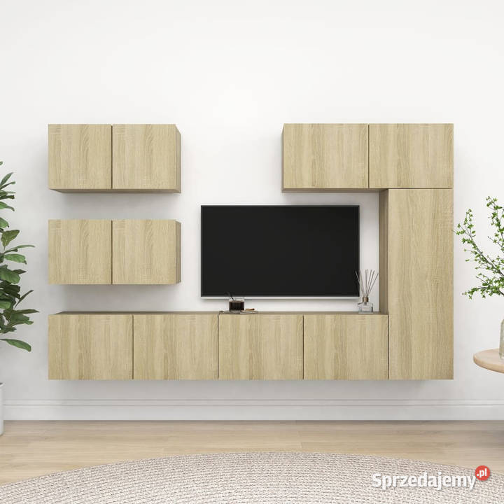 6cz zestaw szafek TV dąb sonoma materiał Warszawa sprzedam