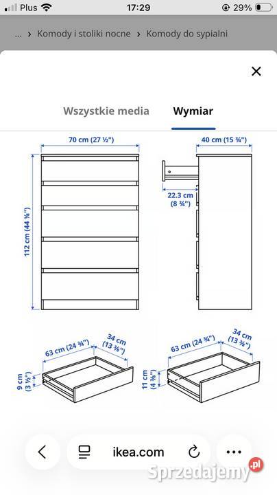komoda ikea kullen 5 szuflad Kolbuszowa