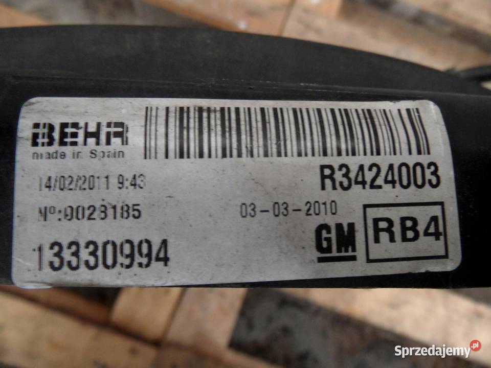 OPEL MERIVA B 14 B 11r wentylator chłodnicy