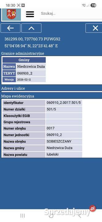 Działka SobieszczanyKolonia lubelskie Lublin sprzedam