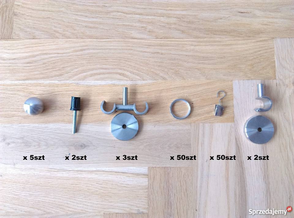 Karnisze stal nierdzewna zestaw