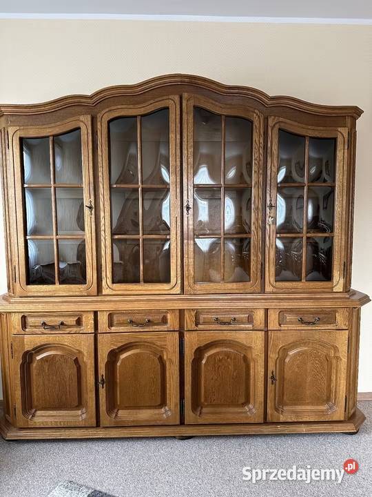 Biblioteka gabinetowa kredens witryna dębowa dąb Sypniewo