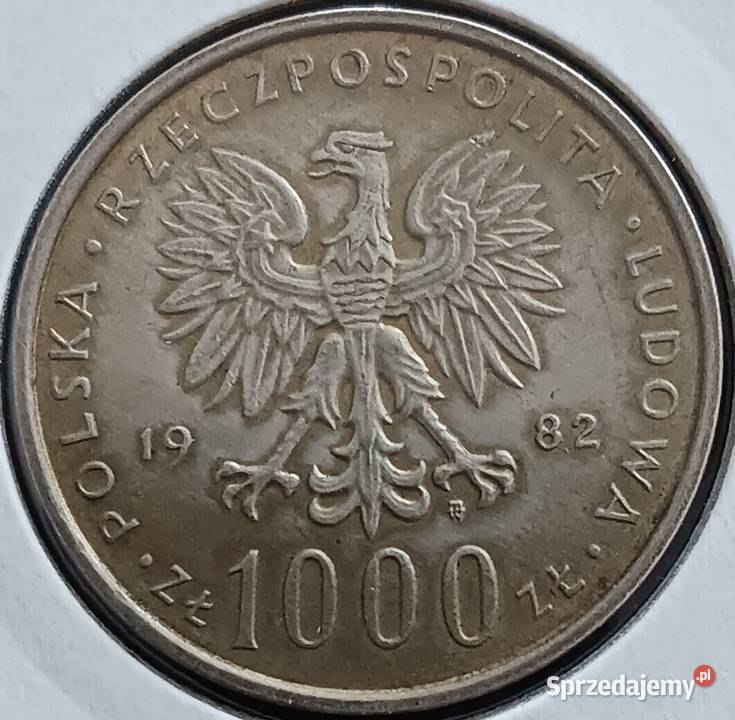 1000 Papież Jan Paweł II 1982 r 2 UNC Konin