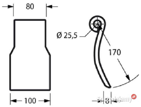 Nóż bijaka 80x190 mm Omarv CK4400 Kamionna