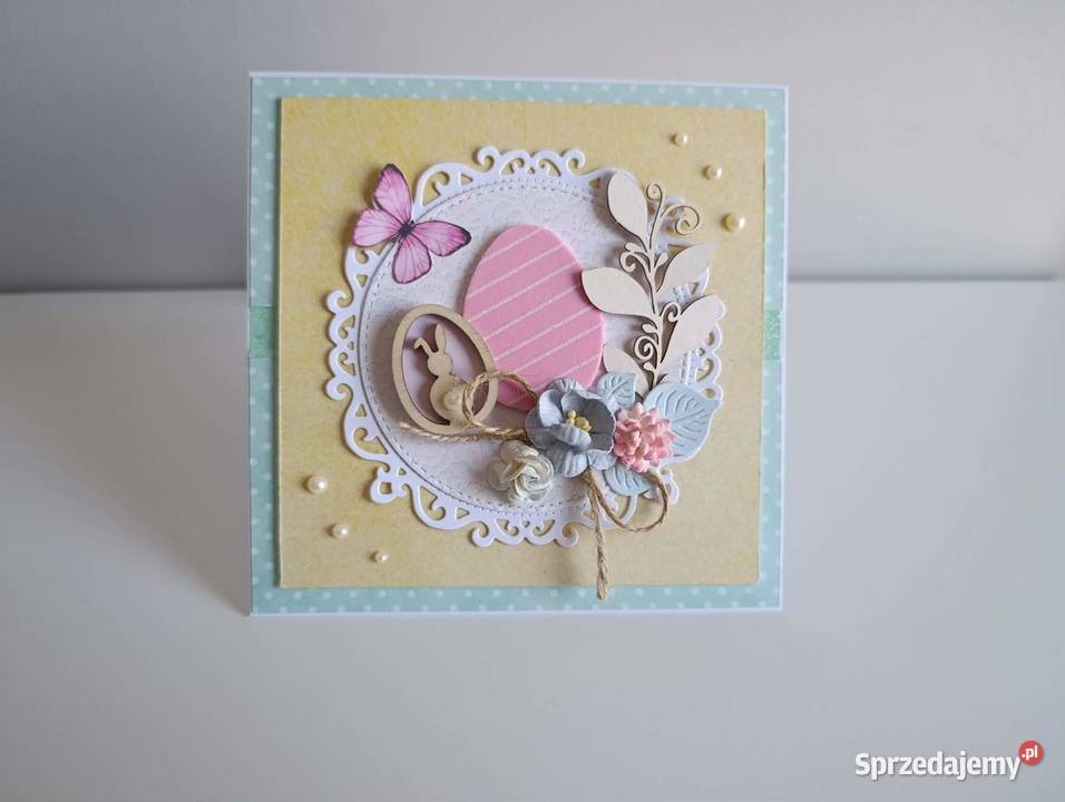 Kartka ręcznie robiona Świąteczna Wielkanoc 5 łódzkie Łódź