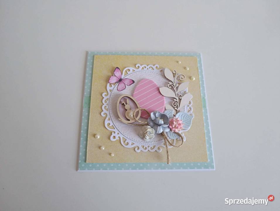 Kartka ręcznie robiona Świąteczna Wielkanoc 5 Łódź