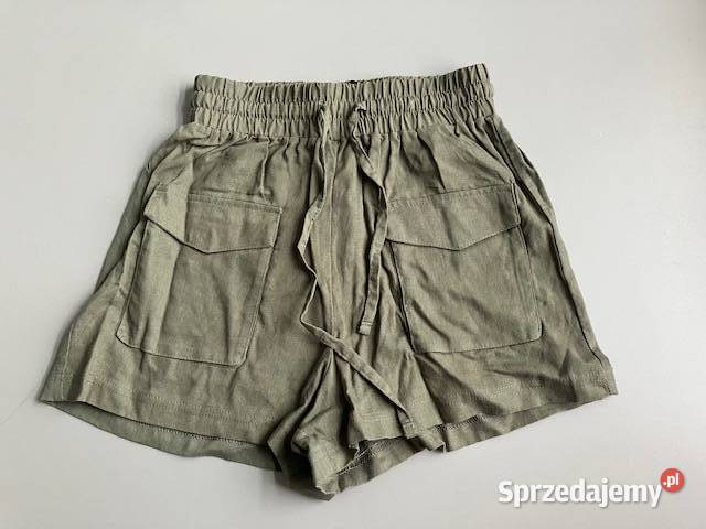 spodenki szorty xxs 32 khaki z lnem len 30 Toruń