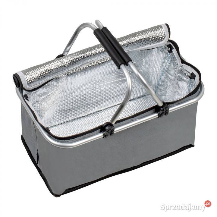 SKŁADANY KOSZYK TERMICZNY PIKNIKOWY NA ZAKUPY szary Poznań