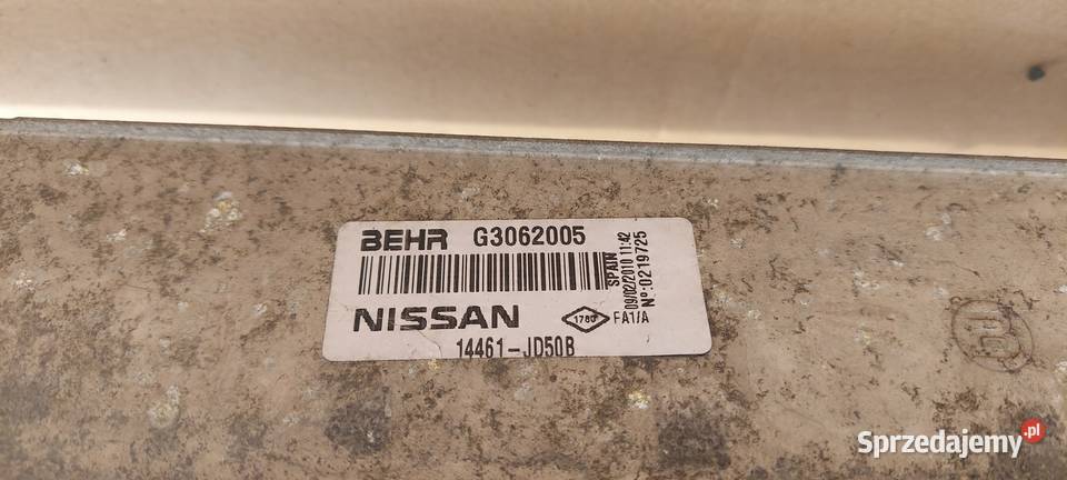 INTERCOOLER NISSAN QASHQAI J10 0713 15 20DCI Chłodnice powietrza (intercoolery) Międzychód