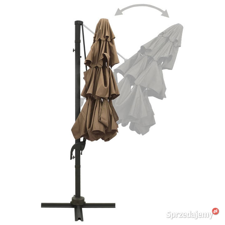 4poziomowy parasol na aluminiowym słupku taupe Warszawa