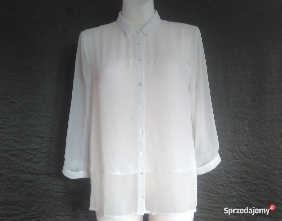 BLUZKA biała Elegancka r 4042 Plisa rękaw 78 Białystok