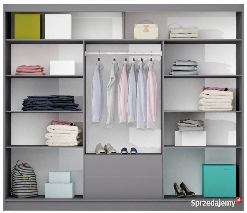 Szafa Porto 250 biała grafitowa Darmowa dostawa