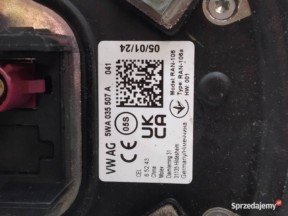 ANTENA KAROSERYJNA 5WA035507A Skoda Superb IV osobowe