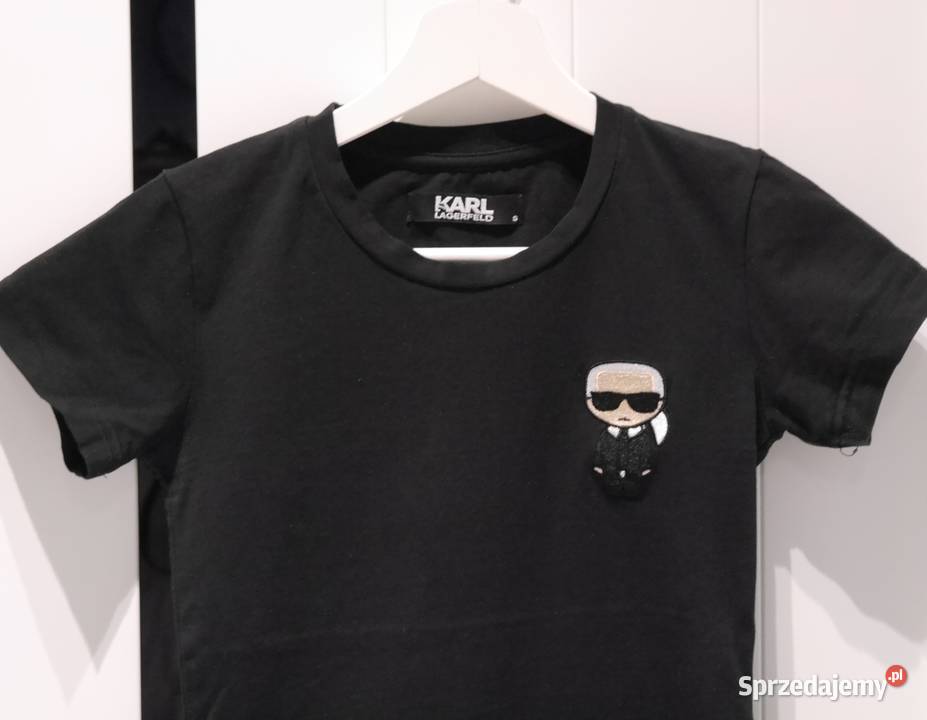 Karl Lagerfeld świetna koszulka haftowane logo Wrocław