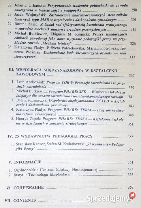 Pedagogika pracy wobec wyzwań współczesności Rok wydania 1995 Chełm