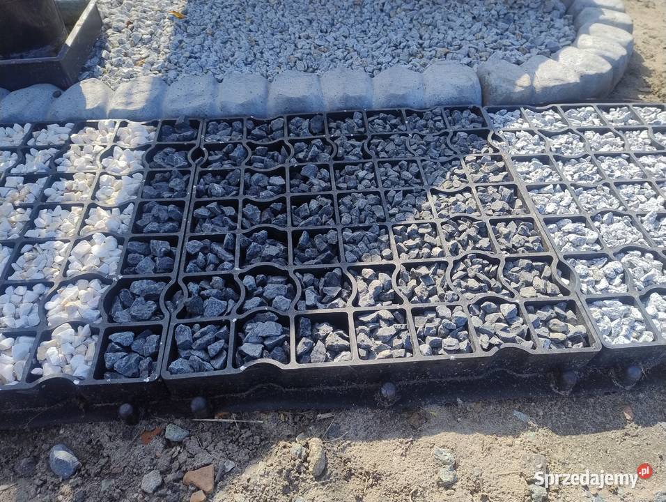 Kratka parkingowa włknina kamienie ozdobne grys Szadów Księży