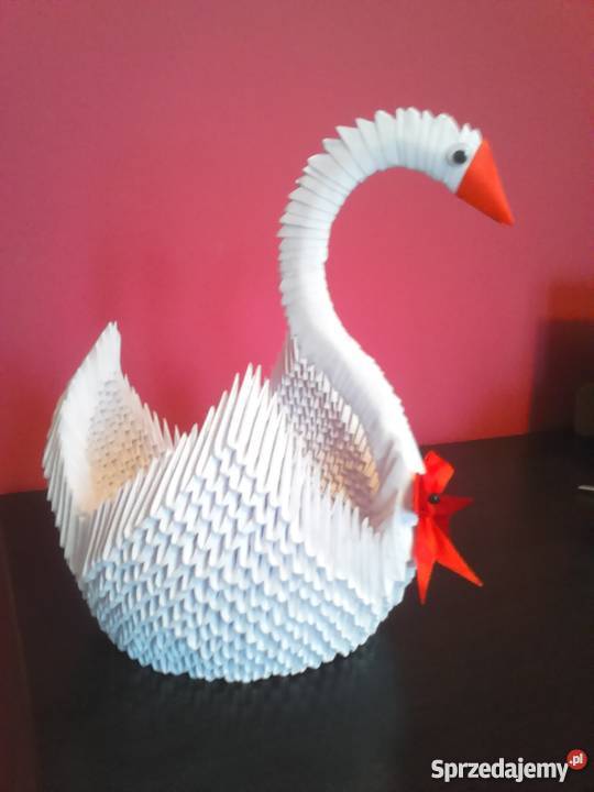 łabędź origami prezent na ślub ozdoba małopolskie Poznachowice Górne