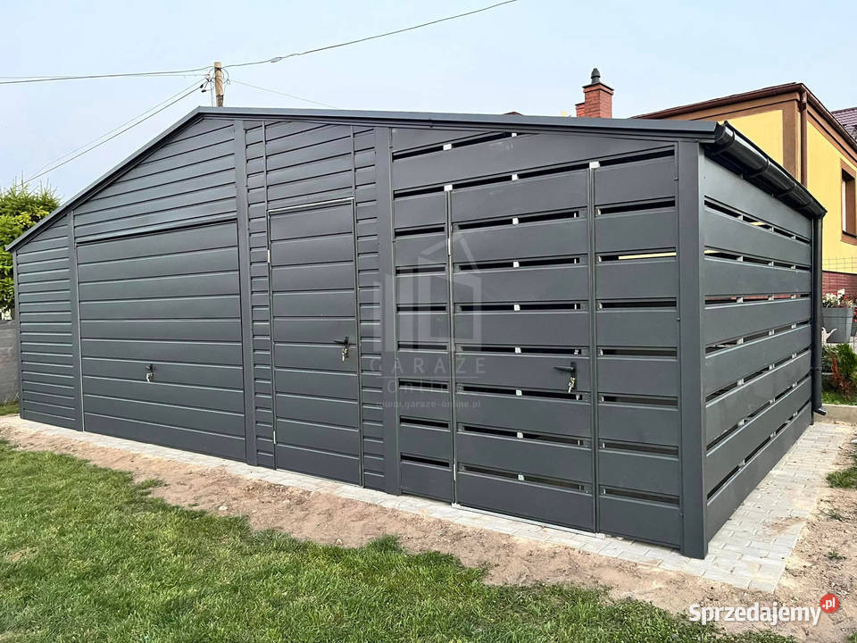 Garaż Blaszany 6x5m Wiata 2x5 Brama uchylna 2x 30m2 Żnin