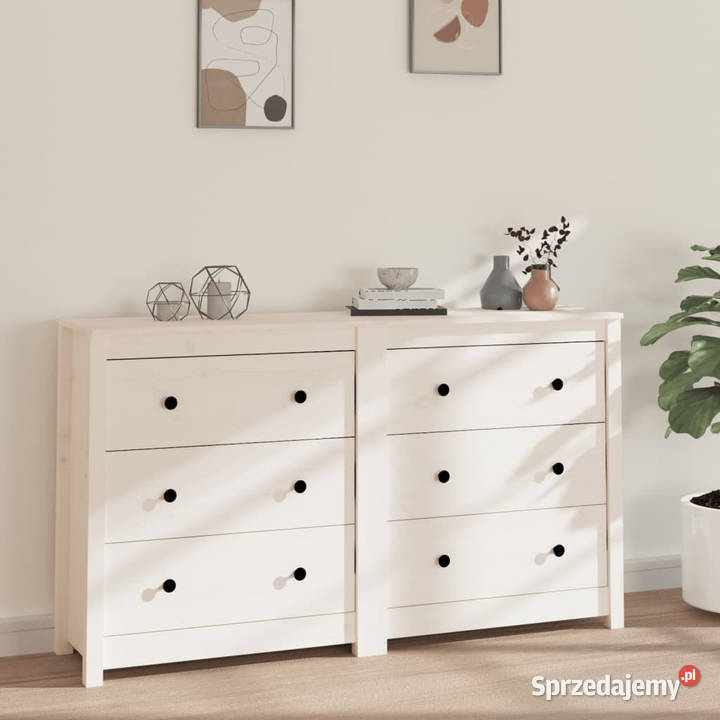 Komoda biała 140x35x80 drewno sosnowe WM3114080 Warszawa