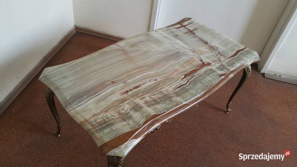 ANTYK STOLIK KAWOWY Z MARMUROWYM BLATEM Kraków