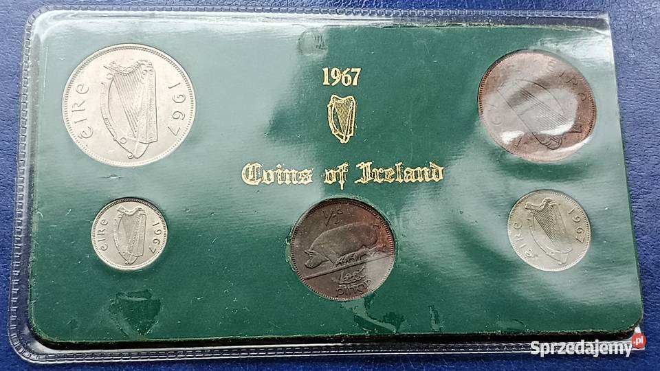 Stare monety 5 monet 1967 stan menniczy Irlandia Lesko