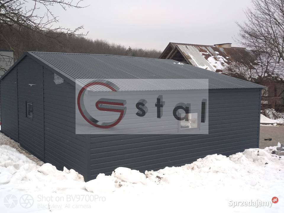 antracytowy garaż blaszak 9x6 automat drzwi okno Sprzedaż Kielce sprzedam