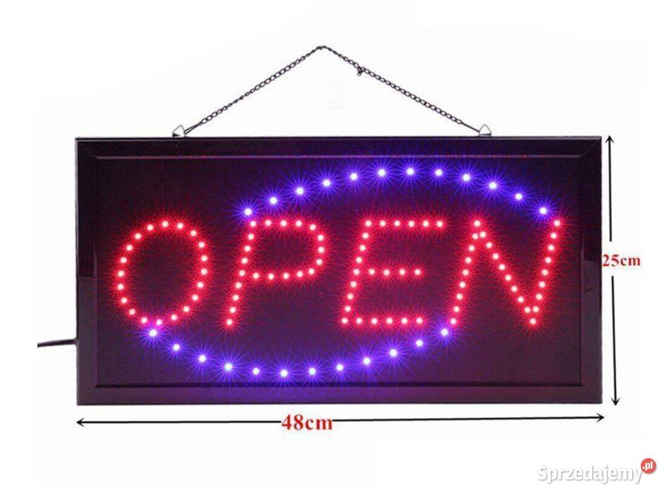 Tablica informacyjna świetlna OPEN 48x25 neon Biłgoraj