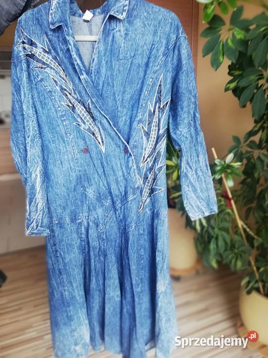 Sukienka z jeansu szary/srebrny Leszno sprzedam