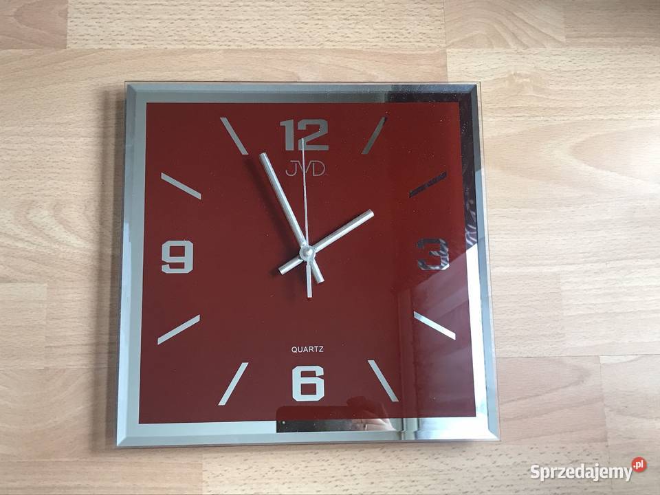 Elegancki ścienny szklany zegar z lustrzanymi